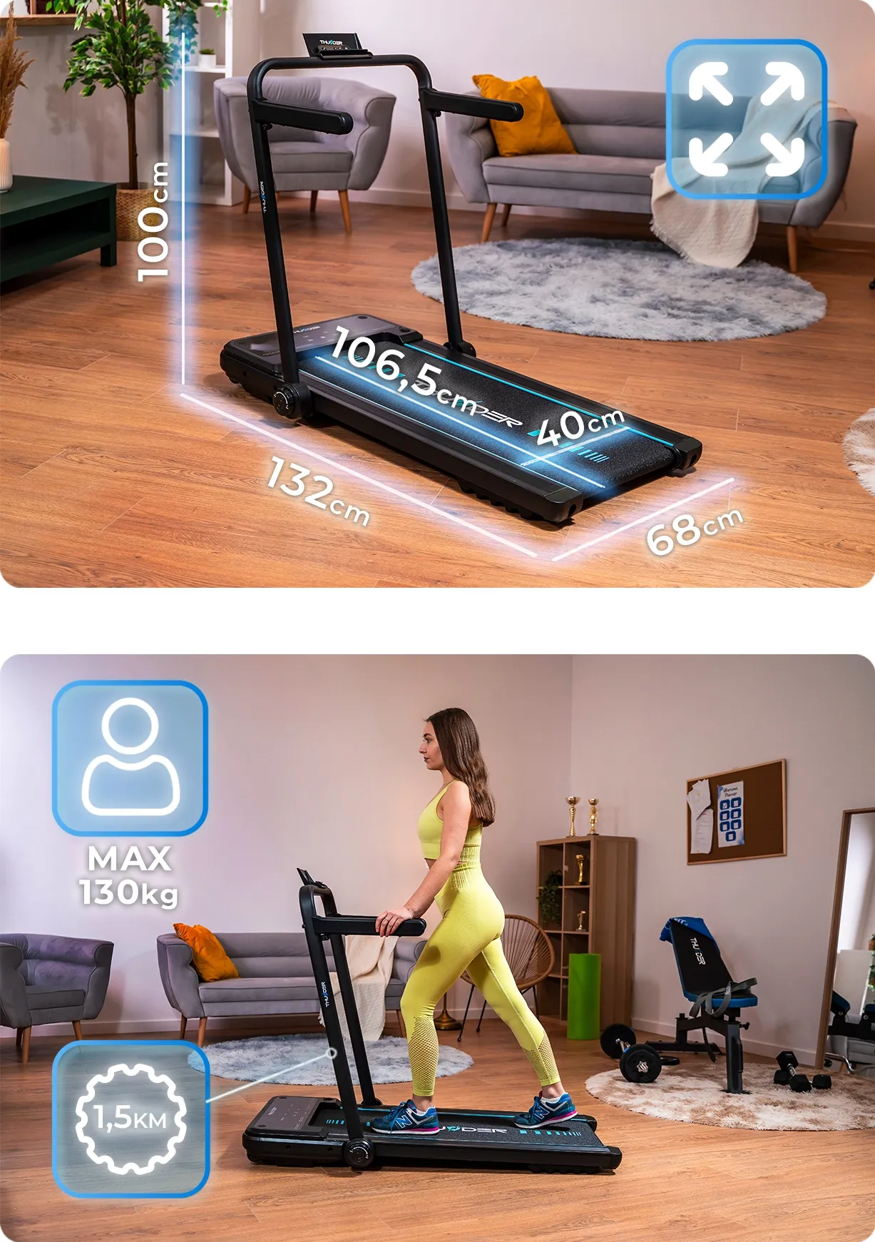 Běžecký pás z boku