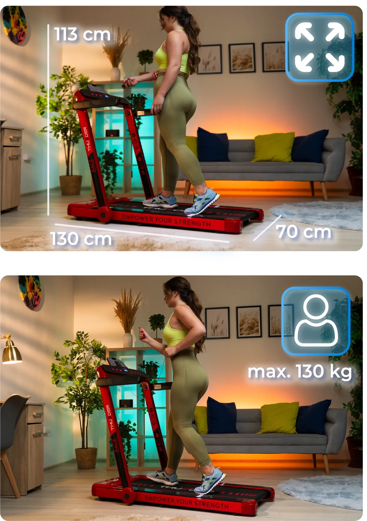 Běžecký pás z boku