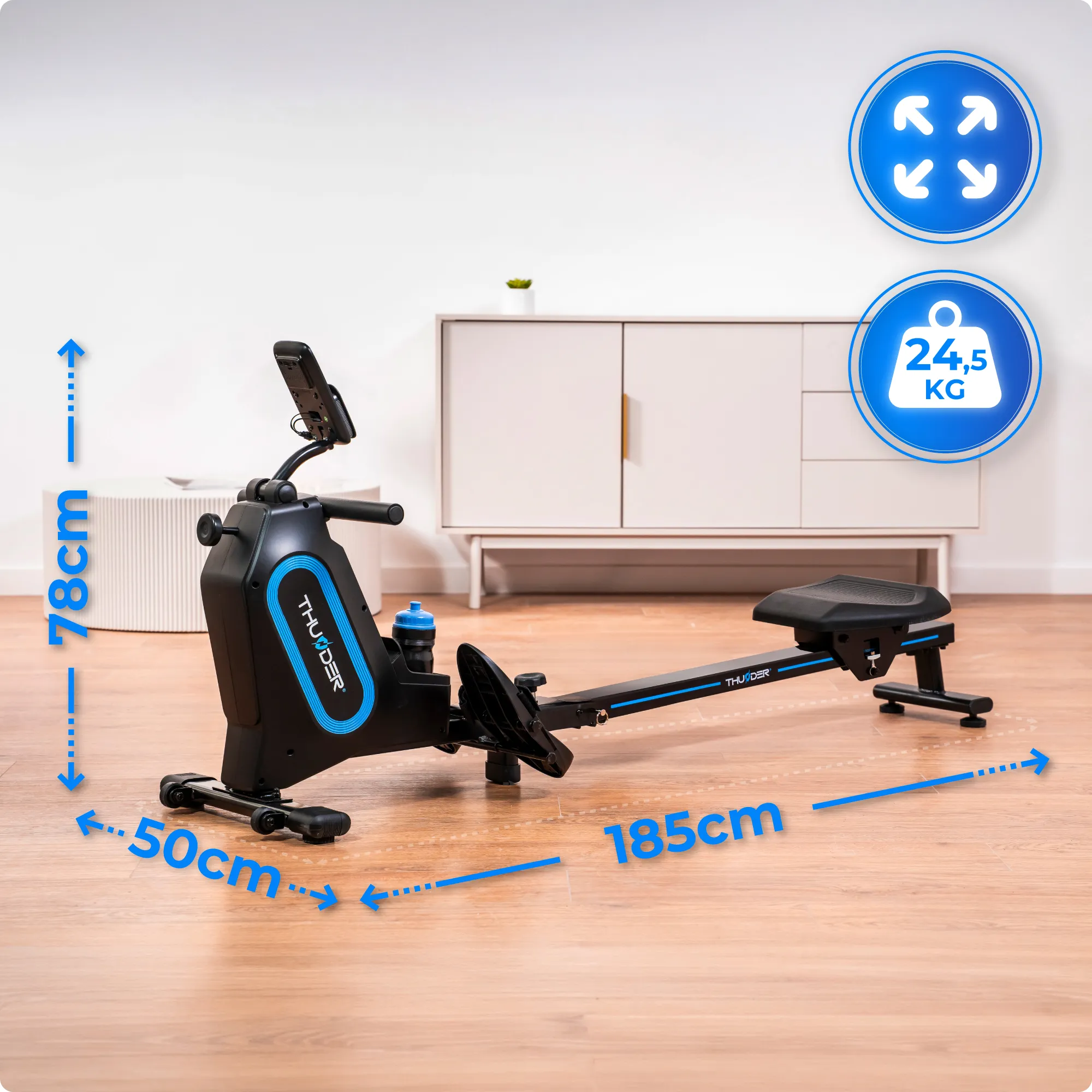 Veslařský trenažér z boku