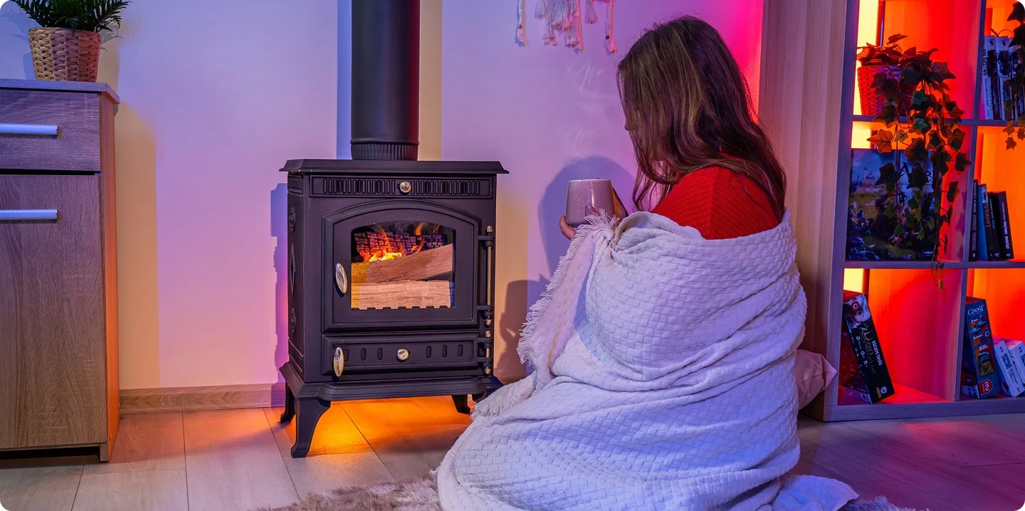 Volně stojící dřevěná kamna 7kW, krbová kamna