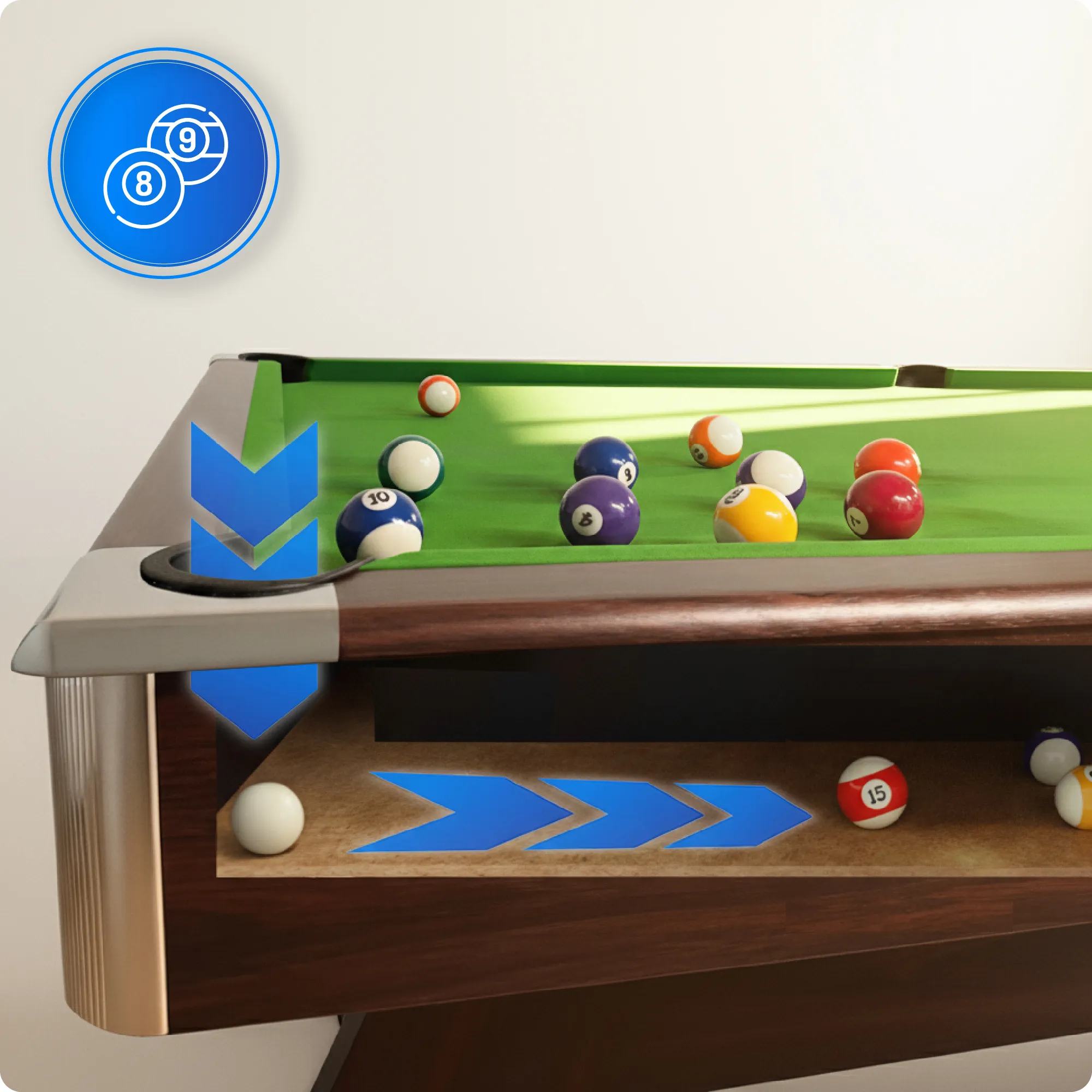 Sada kulečníkového stolu BOLD-BROWN-9FT