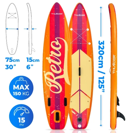 SUP prkno 320cm THUNDER RETRO