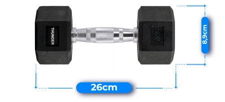 Hexagonální činka 5 kg THUNDER