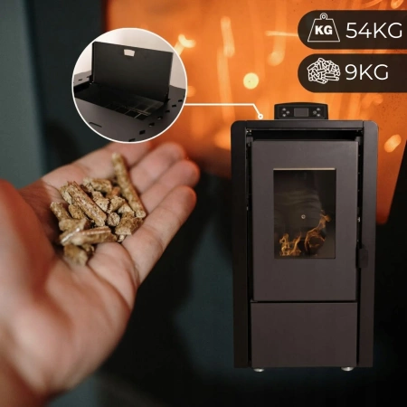 Peletová kamna LEYLA BLACK 6,3 kW