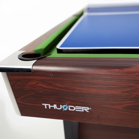 Kulečníkový stůl THUNDER s překryvem na cimbál/ping pong 8FT - BOLD-BROWN