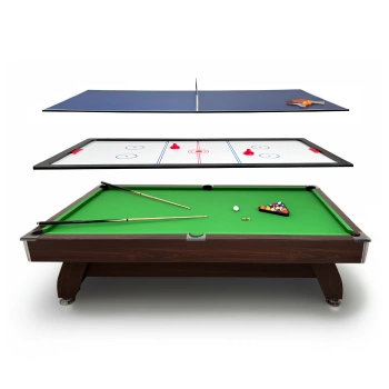 Kulečníkový stůl THUNDER s překryvem na cimbál/ping pong 9FT - BOLD-BROWN